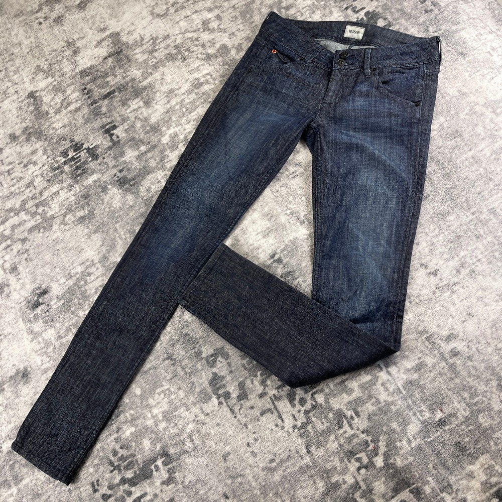 Hudson Women 25 Collin Skinny Jeans Dark Wash Stretch Designer Premium